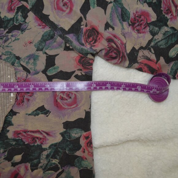 Made in Italy sweatshirt, neutral toned with rose print and sequin heart M - Picture 7 of 16